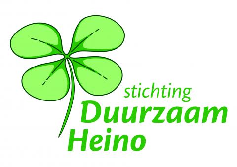 Het logo is een klavertje vier met daarbij de tekst Stichting Duurzaam Heino